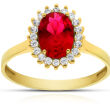 Złoty pierścionek z czerwonym kamieniem pr.585 - 2