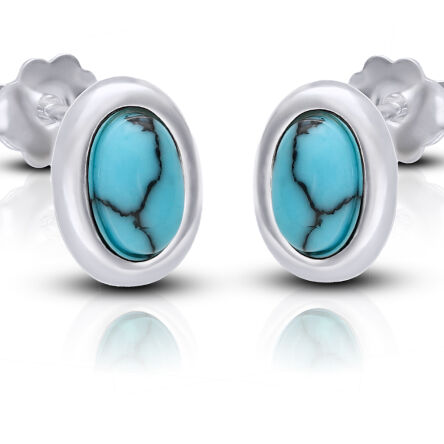 Srebrne kolczyki sztyfty z turkusem