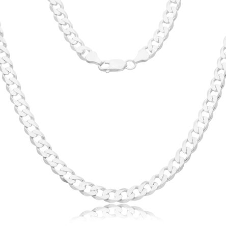 Łańcuszek męski szeroki splot pancerka srebrny