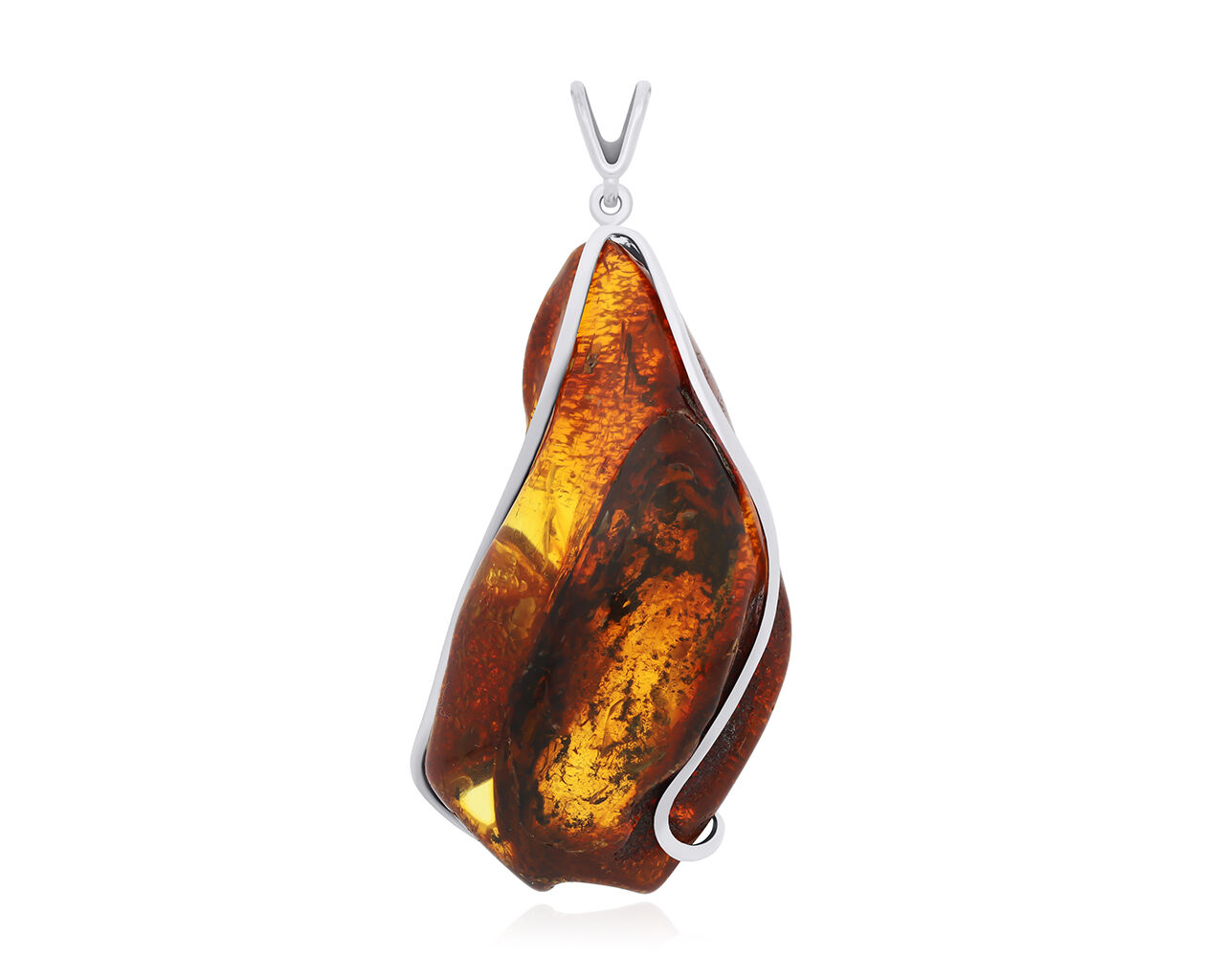 Zawieszka srebrna z naturalnym bursztynem pr.925