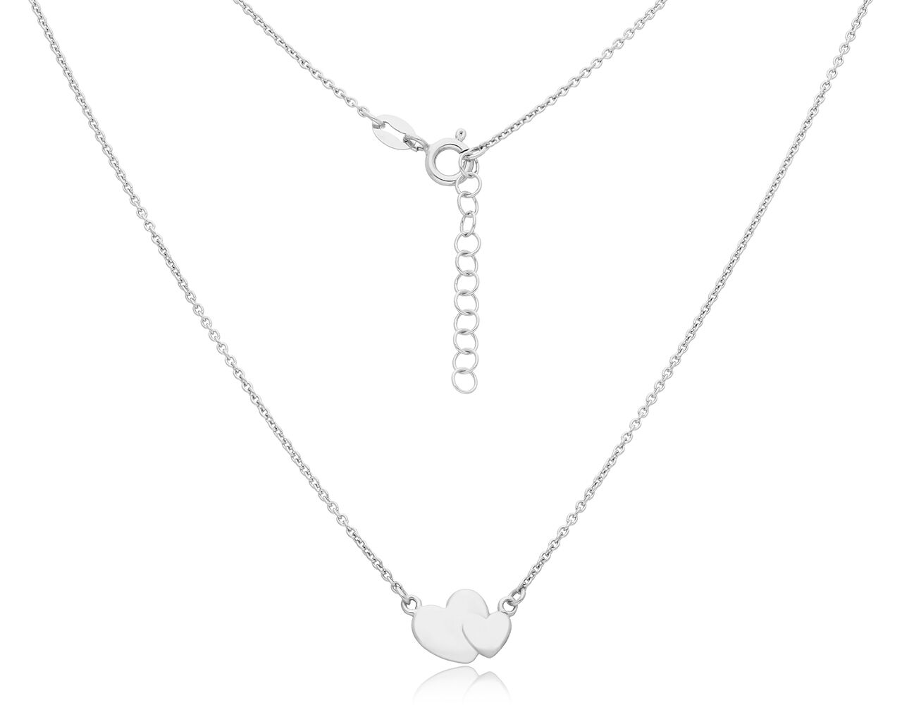Srebrny naszyjnik złączone serca gładkie