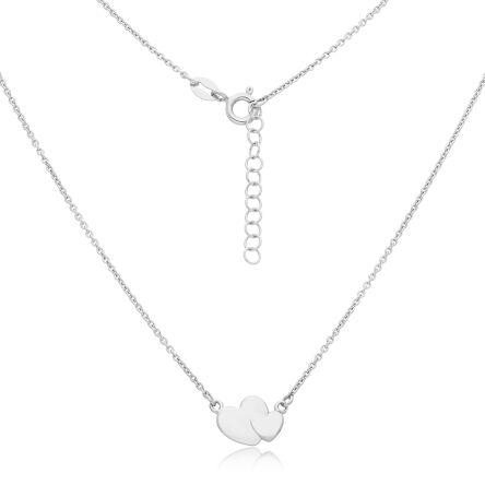 Srebrny naszyjnik złączone serca gładkie