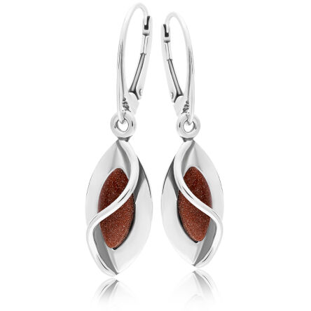 Kolczyki srebrne wiszące z Piaskiem Pustyni pr.925