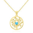 Zawieszka srebrna złocona drzewko opal pr.925 - 3