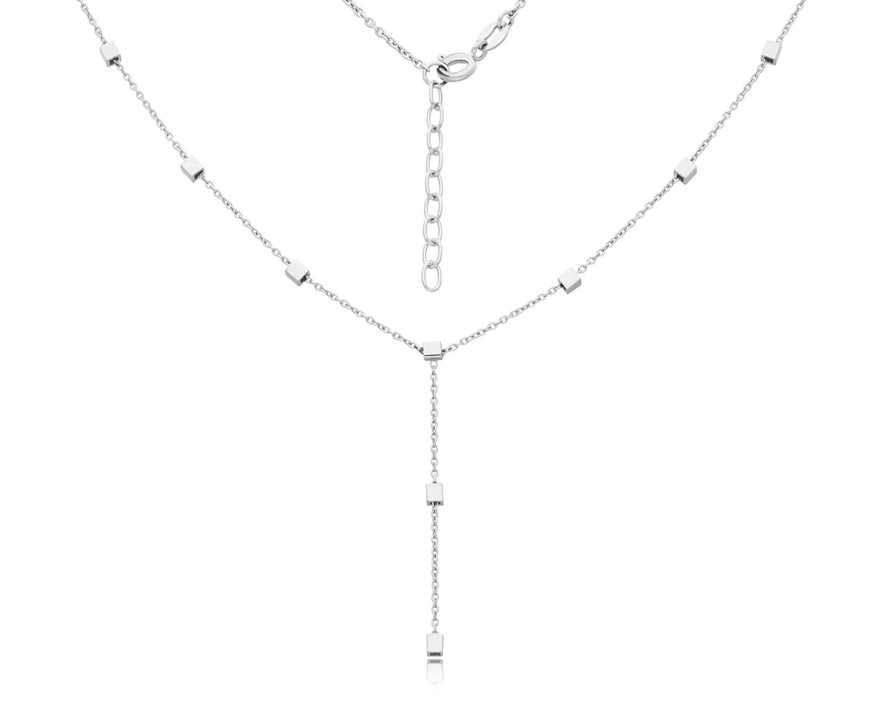 Naszyjnik srebrny krawatka gładkie elementy