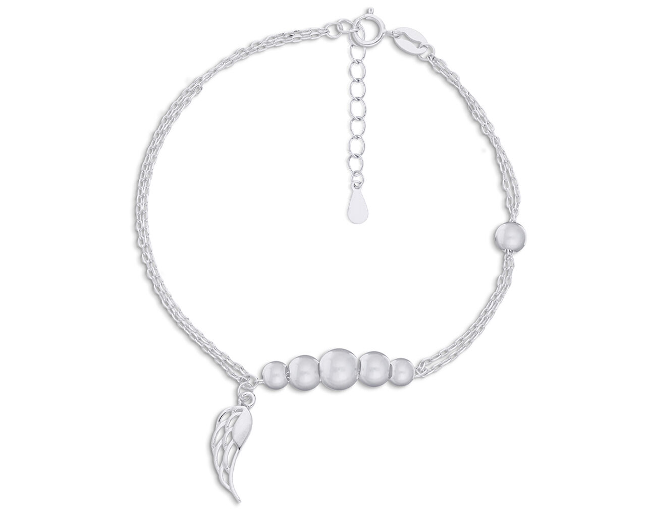 Bransoletka srebrna z wiszącym skrzydłem