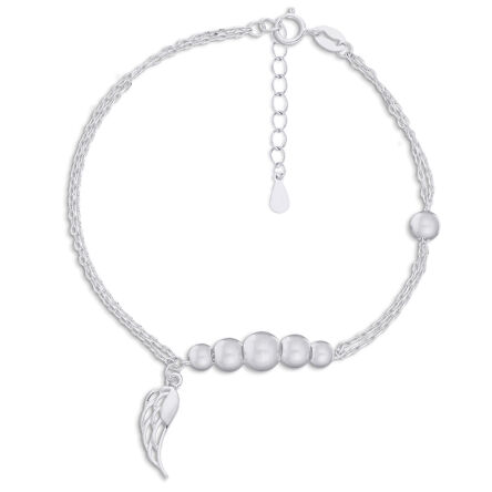 Bransoletka srebrna z wiszącym skrzydłem