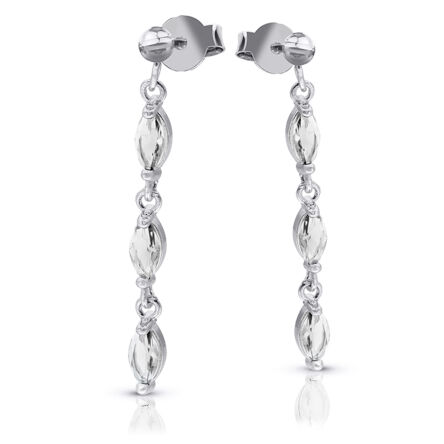 Kolczyki srebrne wiszące sztyfty z cyrkoniami