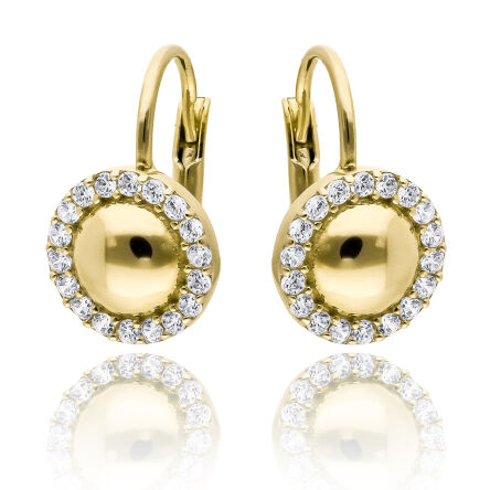 Kolczyki złote okrągłe z cyrkoniami wokoło