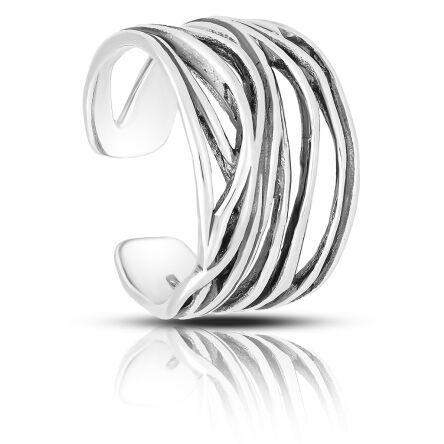 Pierścionek srebrny regulowany szeroki pr.925