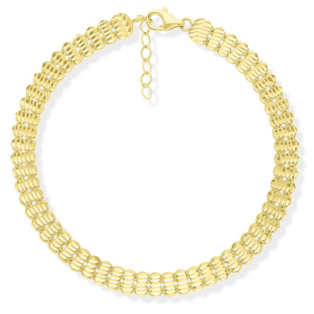 Bransoletka złota 585 z błyszczącym diamentowaniem