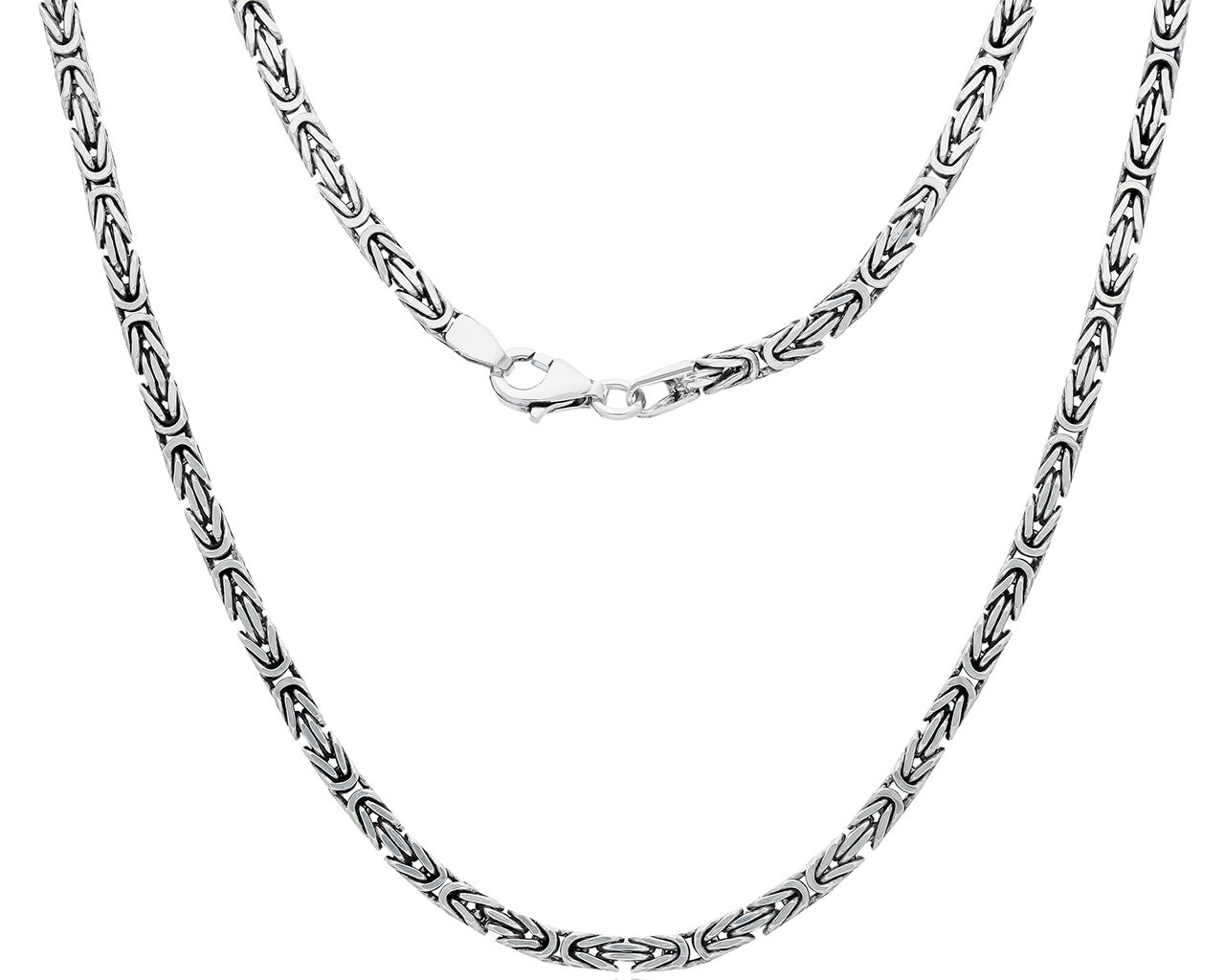 Łańcuszek męski srebrny splot królewski