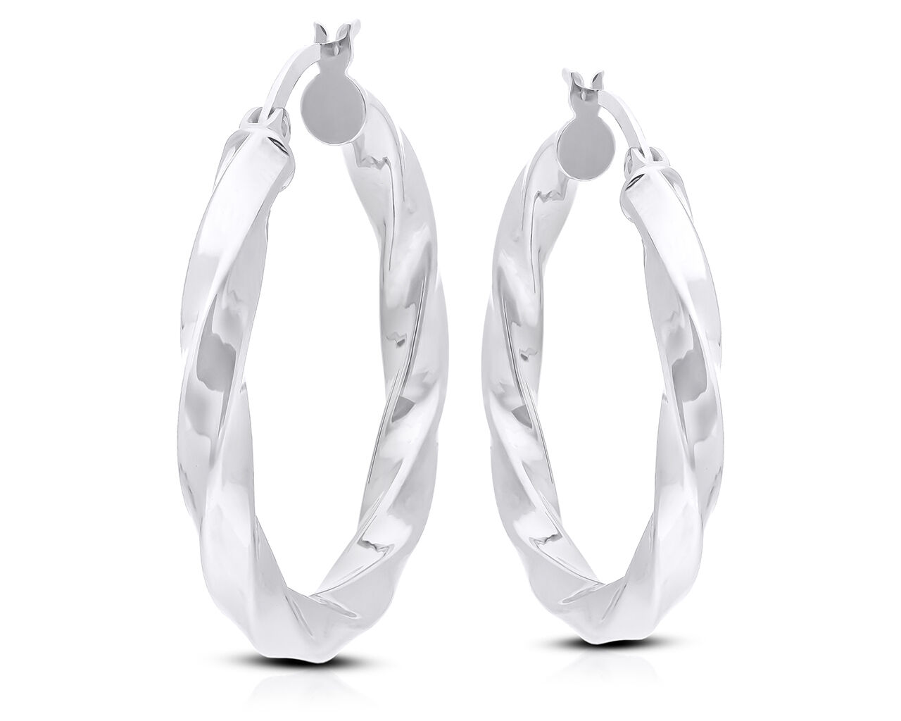 Kolczyki koła srebrne skręcone duże pr.925