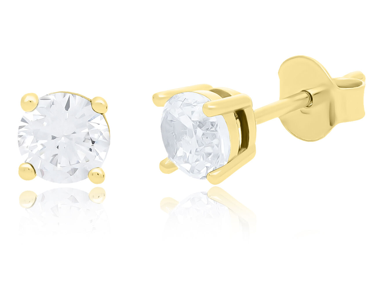 Kolczyki srebrne pozłacane z cyrkonią pr.925