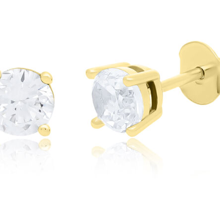 Kolczyki srebrne pozłacane z cyrkonią pr.925