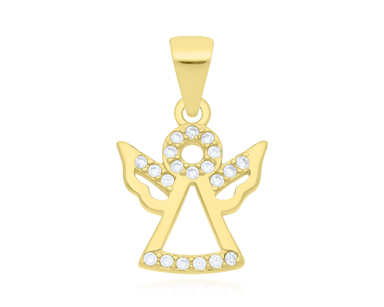Zawieszka srebrna pozłacana Aniołek pr.925