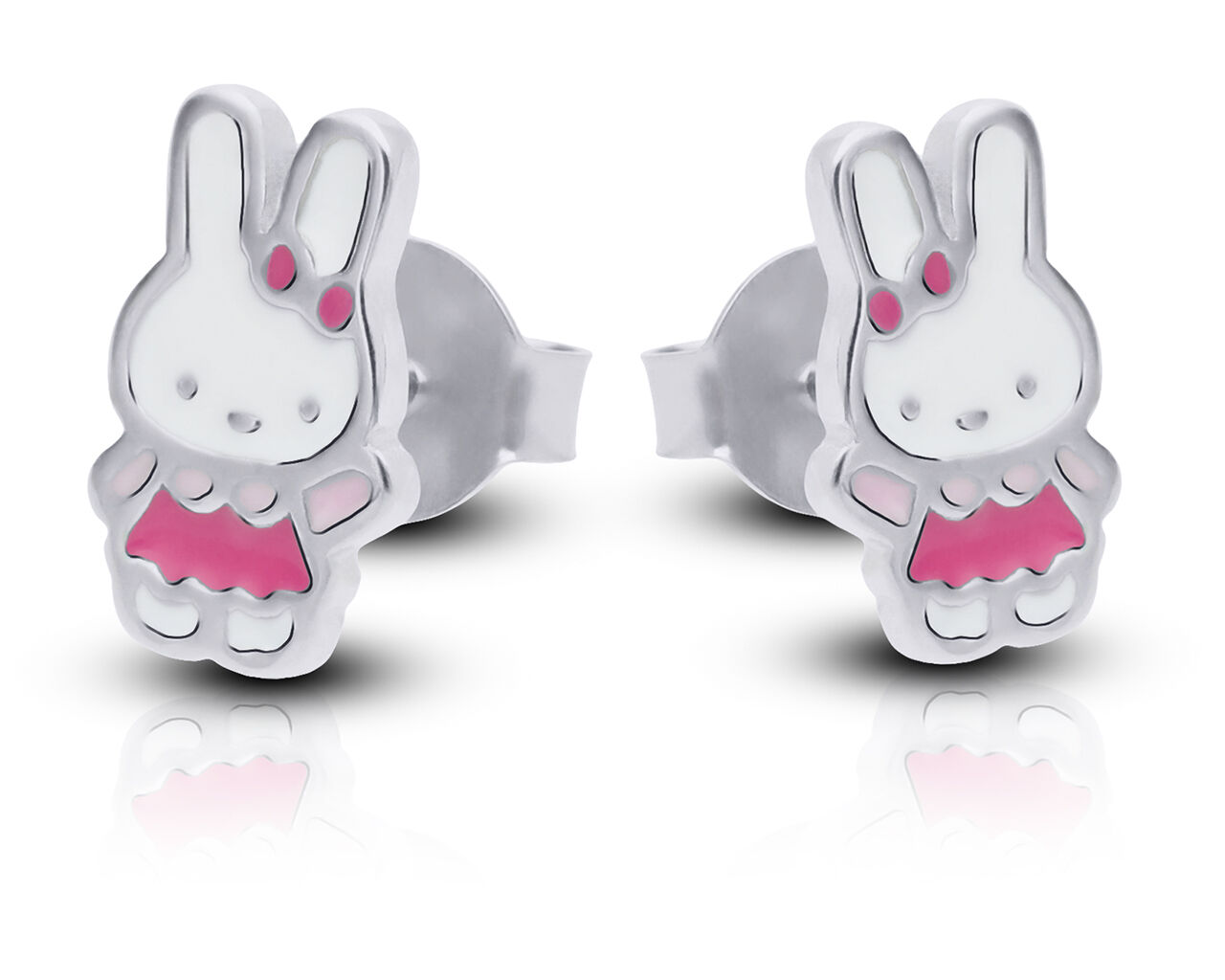 Kolczyki srebrne dziecięce króliczki
