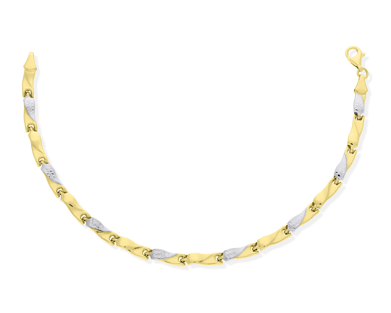 Złota bransoletka dwa kolory złota pr.585