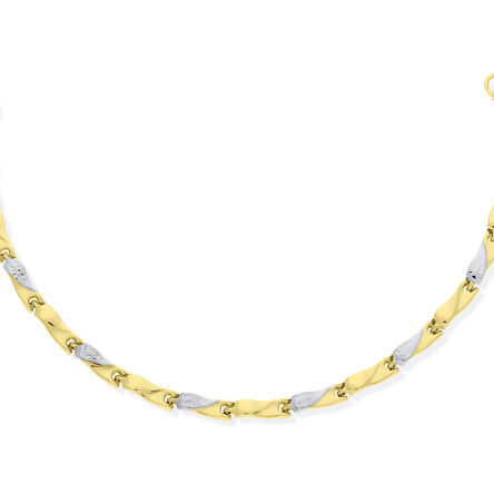 Złota bransoletka dwa kolory złota pr.585