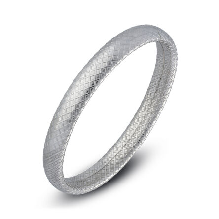 Bransoleta sztywna srebrna z wzorem skóry węża