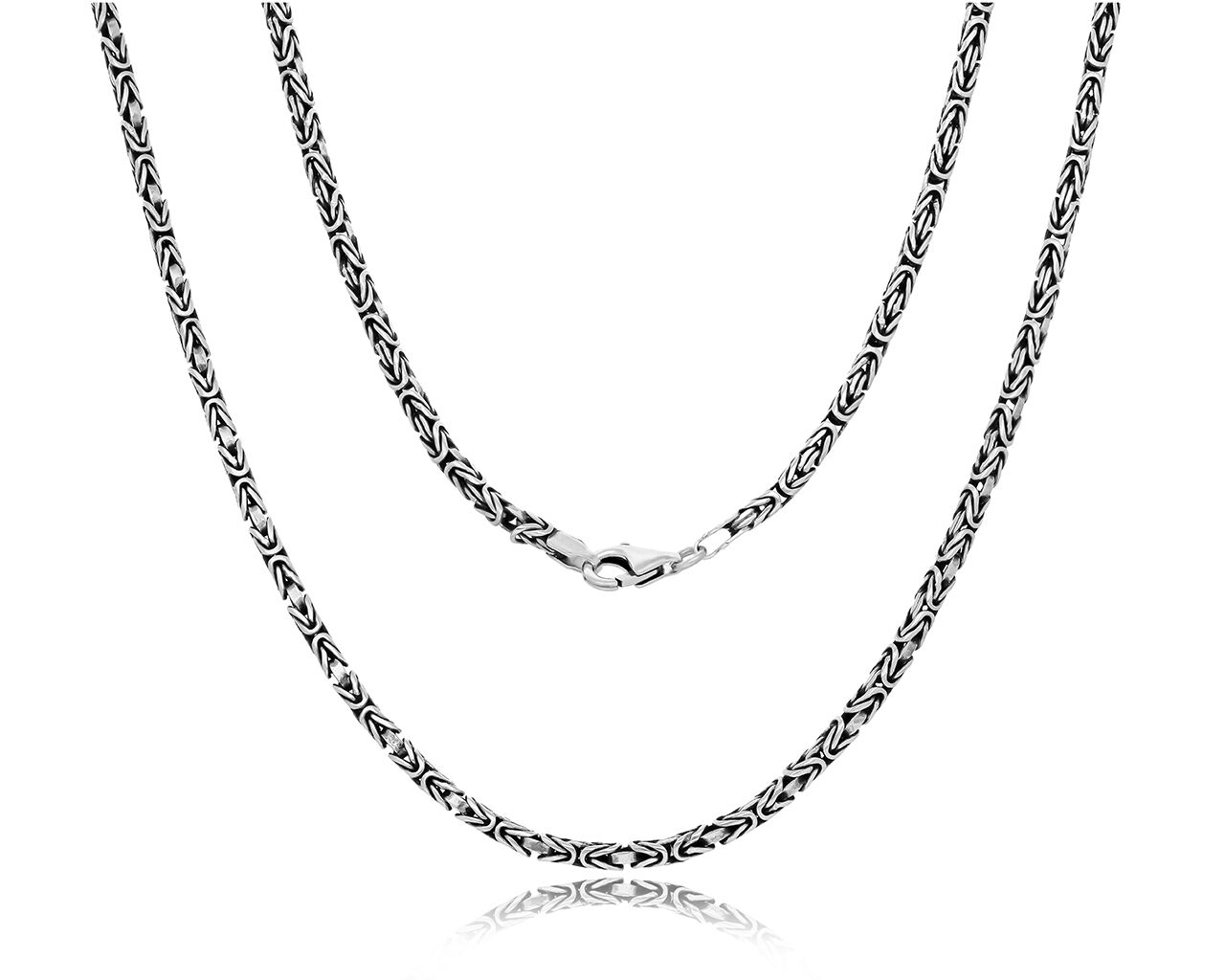 Łańcuszek srebrny królewski splot pr.925