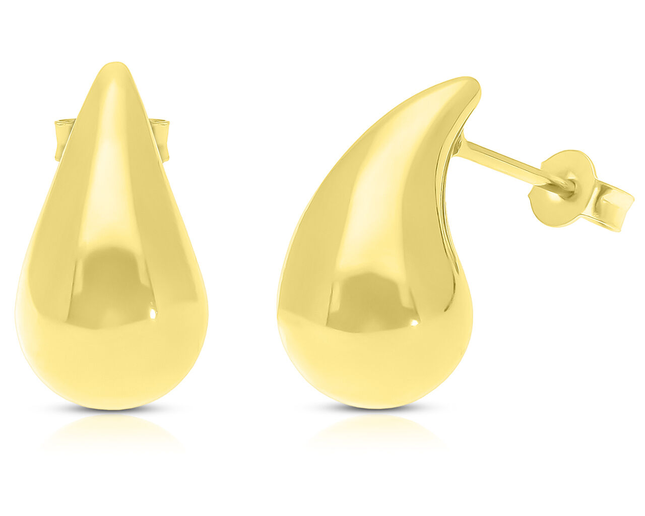 Złote kolczyki krople gładkie pr.585