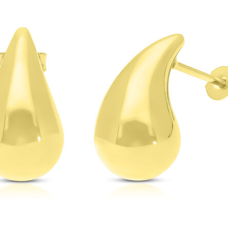 Złote kolczyki krople gładkie pr.585
