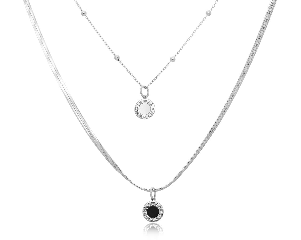 Naszyjnik srebrny podwójny oryginalny wzór