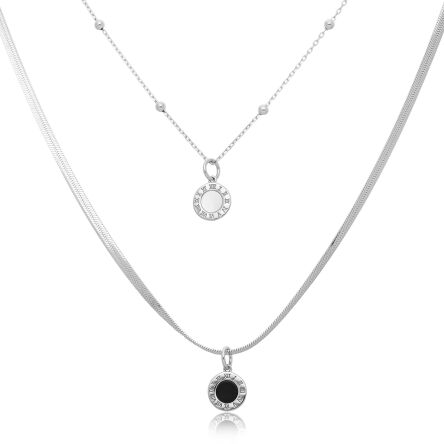 Naszyjnik srebrny podwójny oryginalny wzór