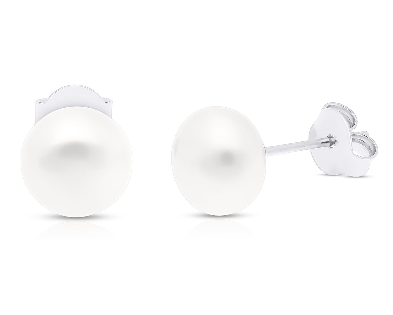 Kolczyki srebrne z perłą na sztyfcie