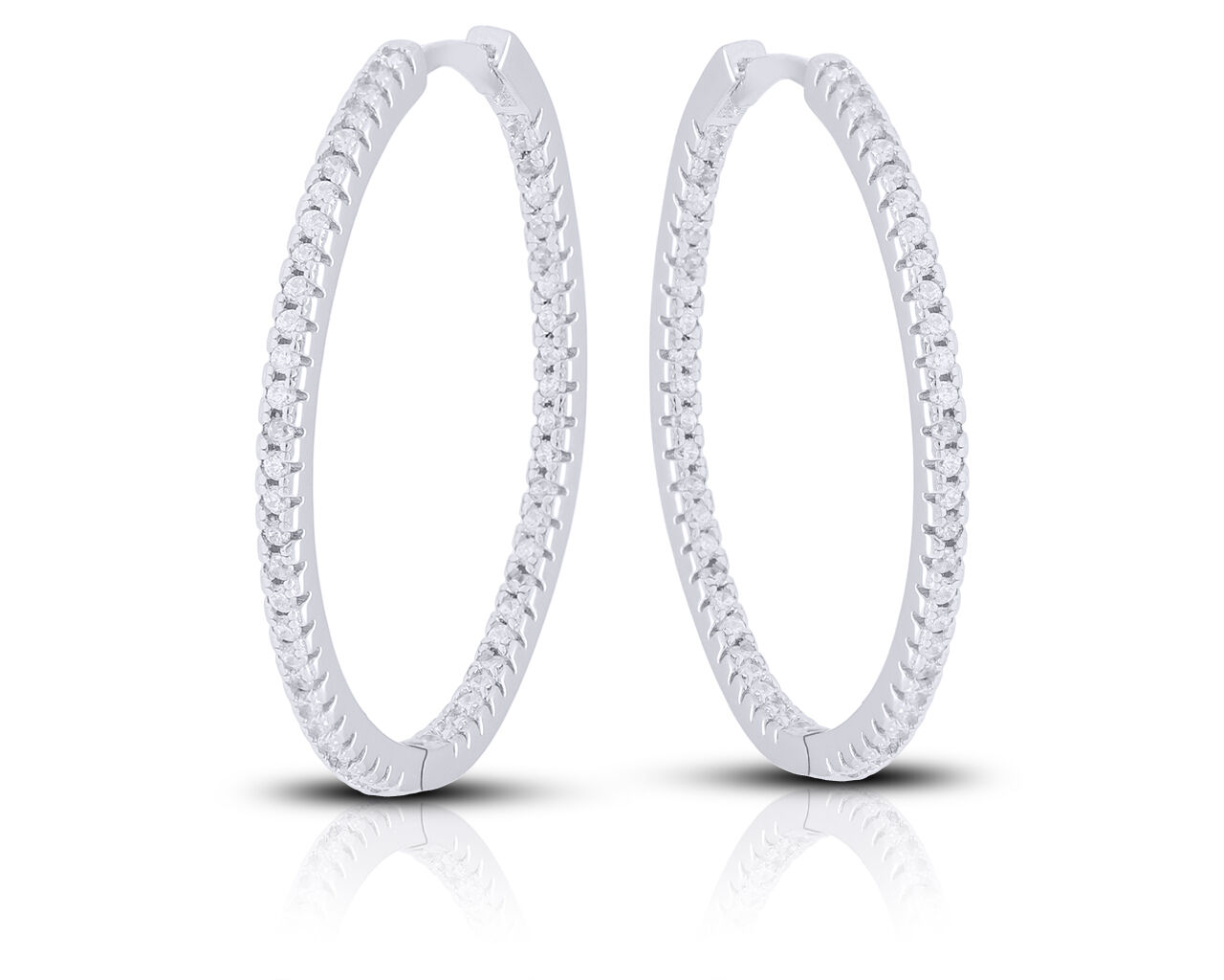 Kolczyki koła srebrne z cyrkoniami pr.925