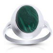 Pierścionek srebrny z zielonym malachitem pr.925 - 2