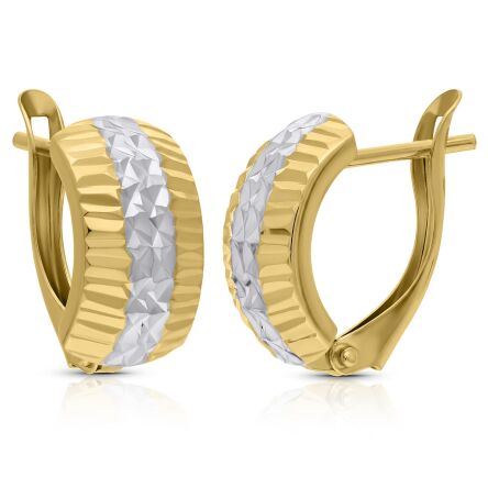 Kolczyki złote 585 dwukolorowe prążkowane