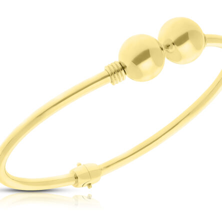 Bransoletka złota 585 sztywna gładkie kulki