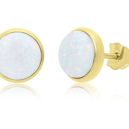 Złote kolczyki z opalem białym pr.585