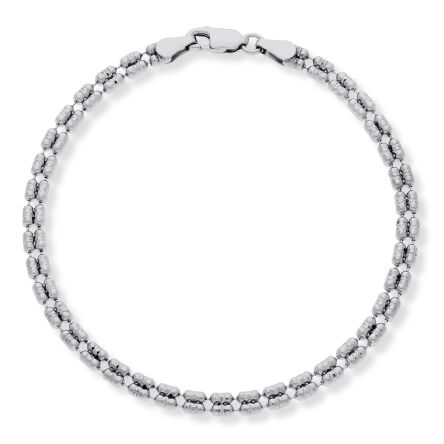 Bransoletka srebrna 925 podwójne baryłki blask