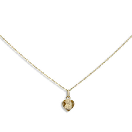 Medalik złoty Matka Boska Częstochowska serce