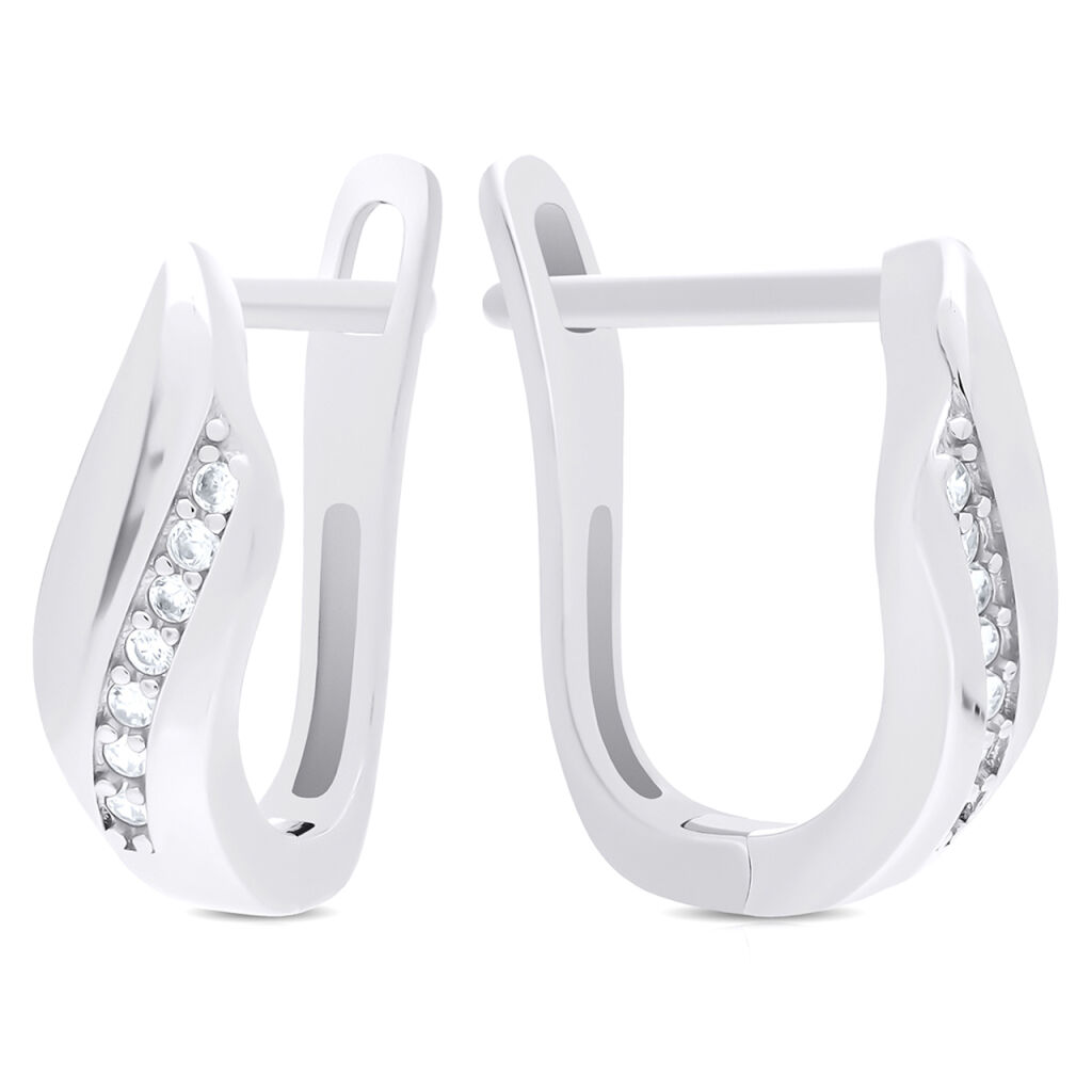 Kolczyki srebrne z cyrkoniami angielskie zapięcie