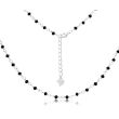 Naszyjnik srebrny koraliki z czarnych cyrkoni - 2