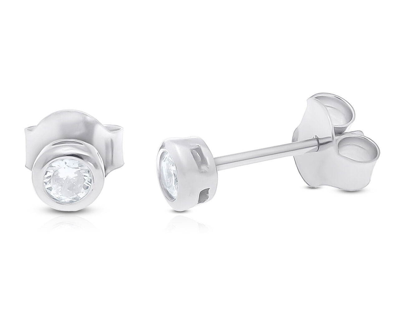 Kolczyki srebrne sztyfty z cyrkonią