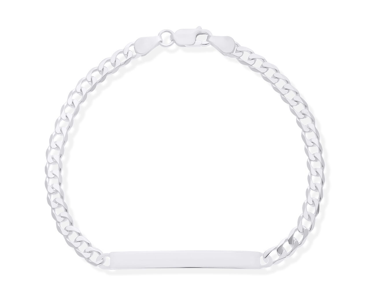 Bransoletka srebrna pancerka z gładką blaszką