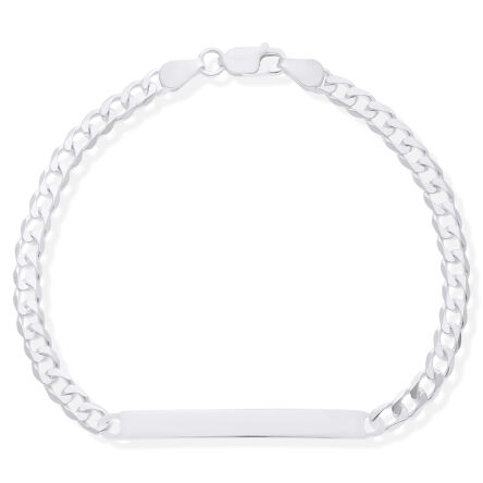 Bransoletka srebrna pancerka z gładką blaszką