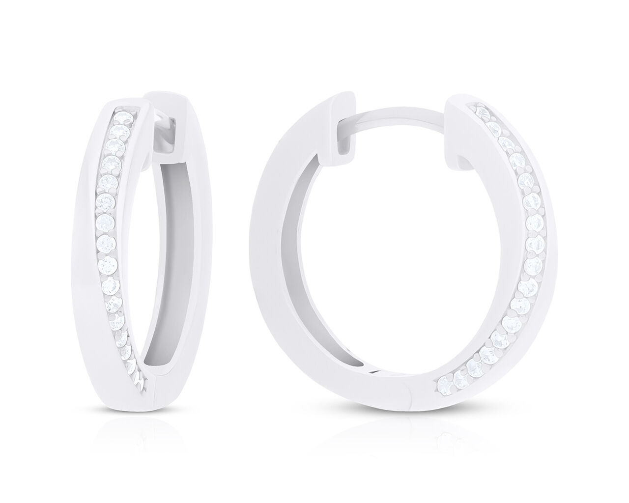 Kolczyki srebrne koła z cyrkoniami pr.925