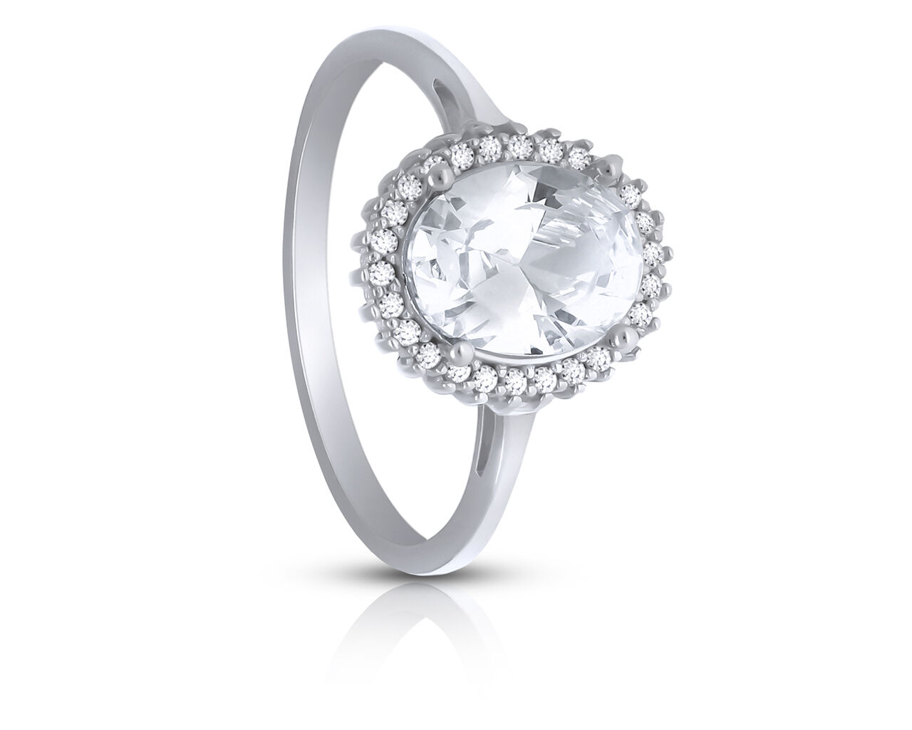 Pierścionek srebrny z dużą owalną cyrkonią