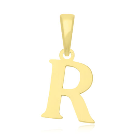 Złota literka R gładka zawieszka pr.585