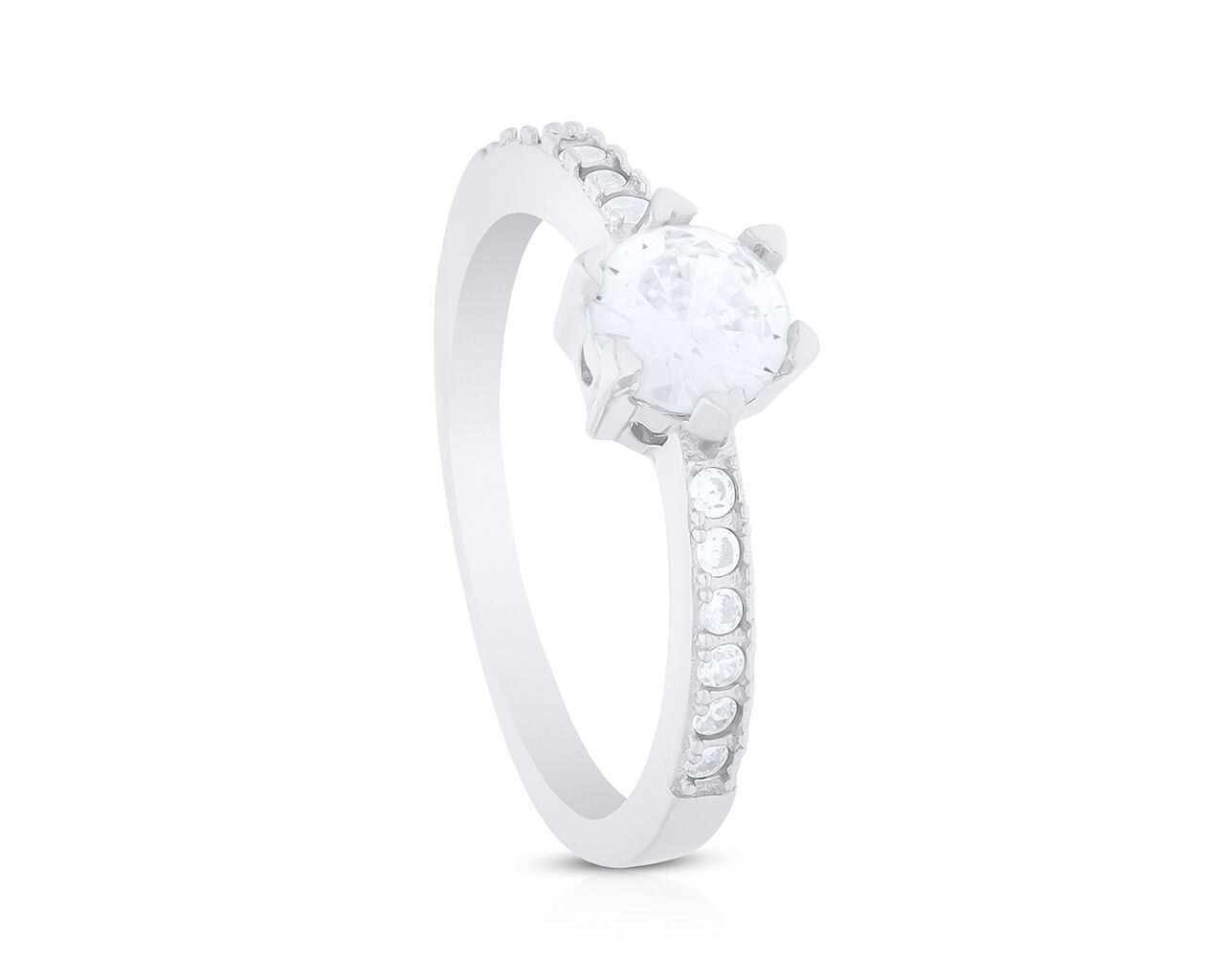 Pierścionek srebrny z cyrkoniami pr.925