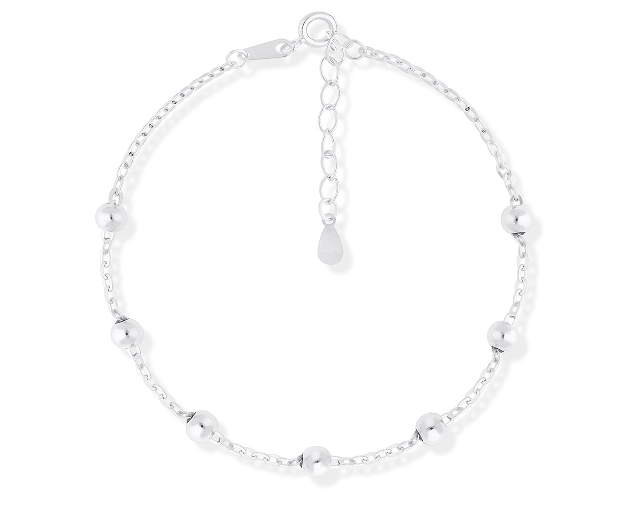 Bransoletka srebrna z gładkimi kulkami pr.925