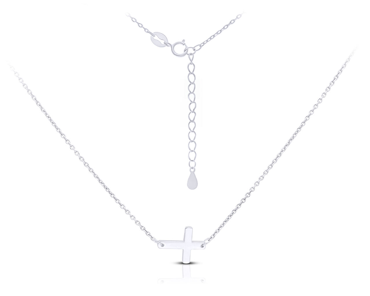 Naszyjnik srebrny z gładkim krzyżykiem pr.925