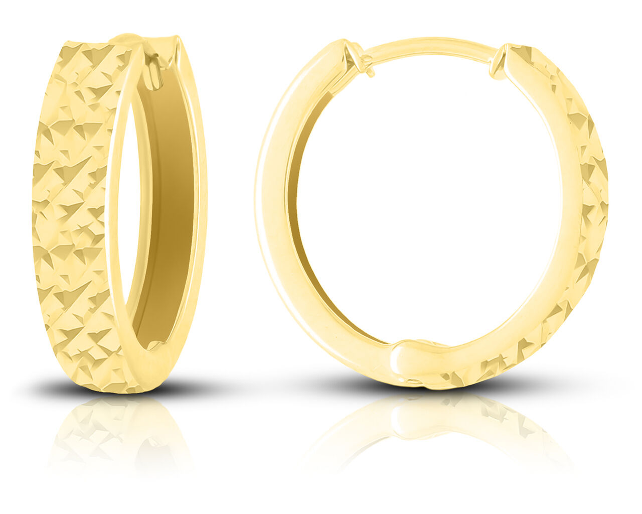 Złote kolczyki koła diamentowane pr.585