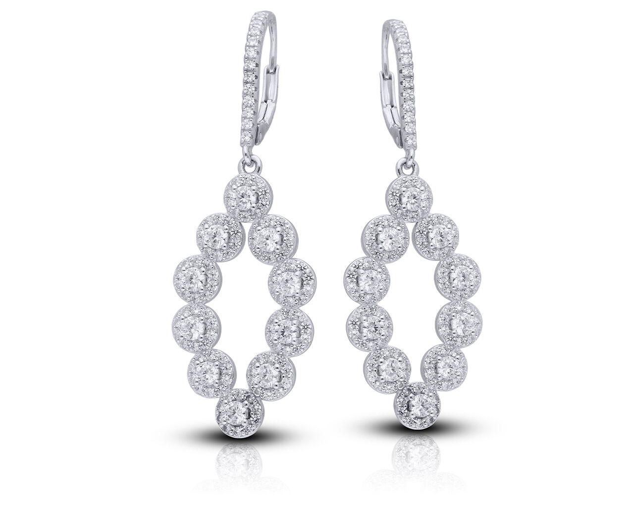 Kolczyki srebrne wiszące bogato zdobione